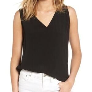 Madewell Daybloom Popover Black Loose Flowy Tank Top Size Medium